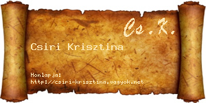 Csiri Krisztina névjegykártya
