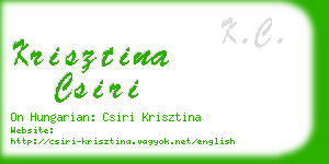 krisztina csiri business card